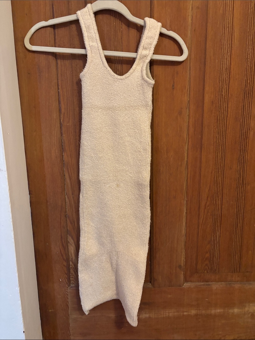 Yeezy Season 4 Cream Textured Knit Tank Dress